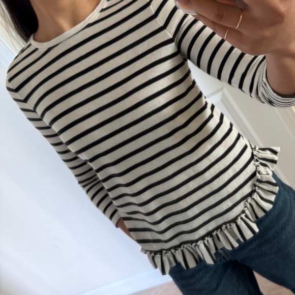 Striped Black and White Women's Top - Picture 1 of 5